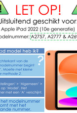 iPad 10 2022 Hoesje Hardcover Hoes Book Case Met Screenprotector - Paars