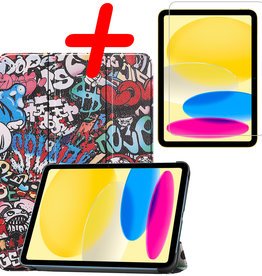 BASEY. BASEY. iPad 10 2022 Hoesje Met Screenprotector - Graffity