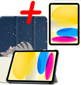 BASEY. BASEY. iPad 10 2022 Hoesje Met Screenprotector - Kat