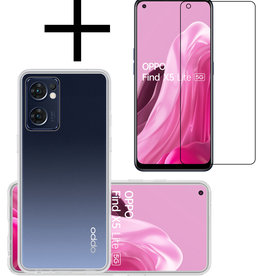 NoXx NoXx OPPO Find X5 Lite Hoesje Siliconen Met Screenprotector - Transparant