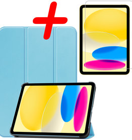 BASEY. BASEY. iPad 10 2022 Hoesje Met Screenprotector - Lichtblauw
