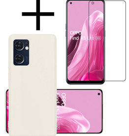 NoXx NoXx OPPO Find X5 Lite Hoesje Siliconen Met Screenprotector - Wit