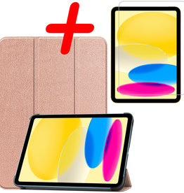 BASEY. BASEY. iPad 10 2022 Hoesje Met Screenprotector - Rose Goud
