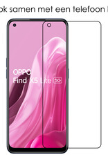 Hoes Geschikt voor OPPO Find X5 Lite Hoesje Cover Siliconen Back Case Hoes Met 2x Screenprotector - Geel