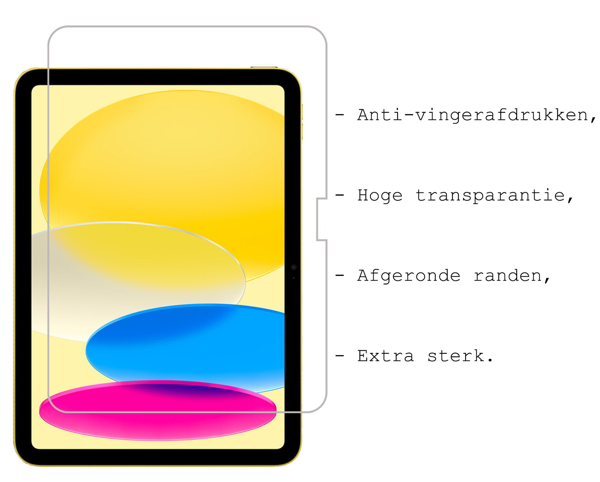 BASEY. Hoesje Geschikt voor iPad 2022 Hoes Case Tablet Hoesje Tri-fold Met Screenprotector - Hoes Geschikt voor iPad 10 Hoesje Hard Cover Bookcase Hoes - Rood