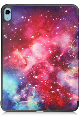 Nomfy Hoes Geschikt voor iPad 2022 Hoes Tri-fold Tablet Hoesje Case Met Screenprotector - Hoesje Geschikt voor iPad 10 Hoesje Hardcover Bookcase - Galaxy