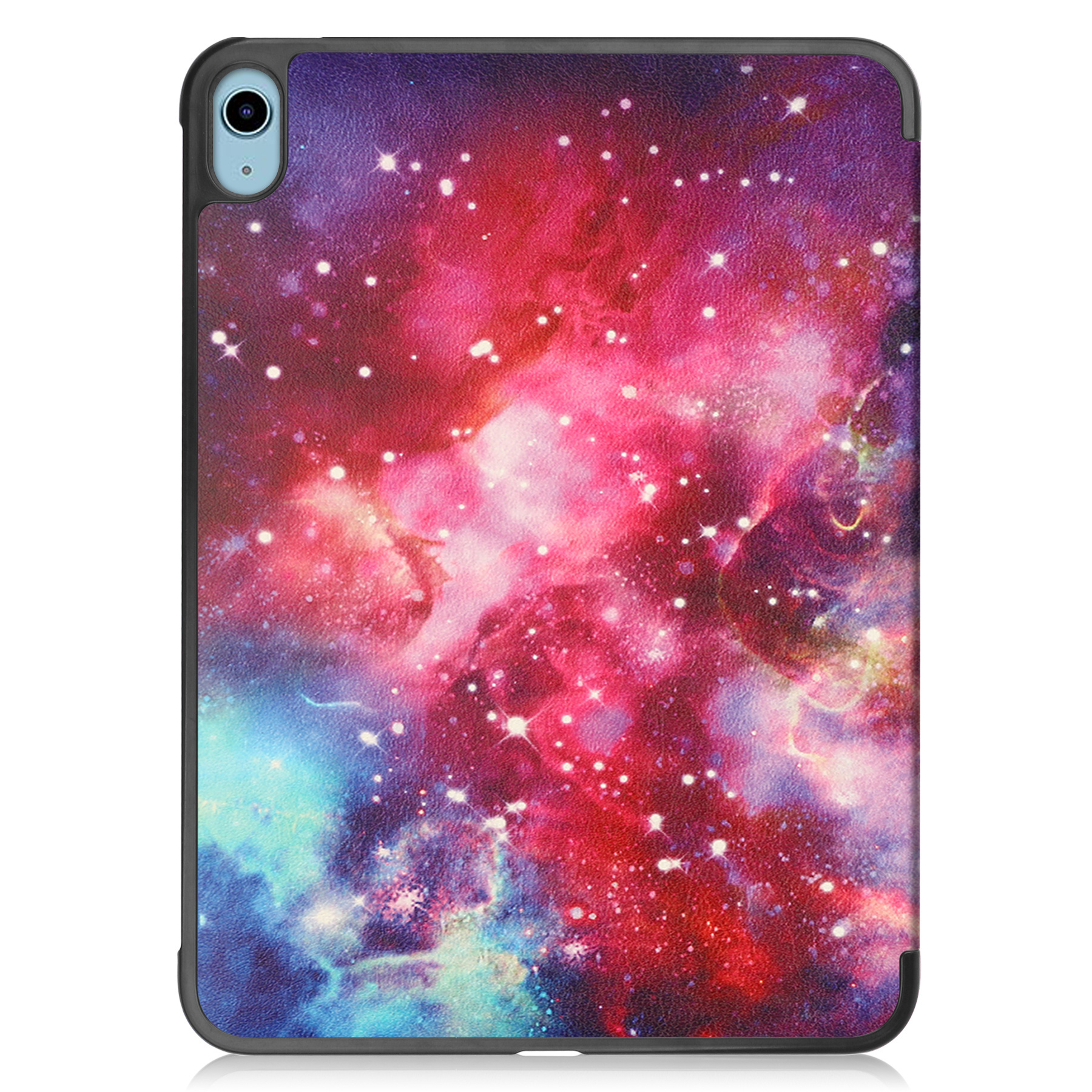 Nomfy Hoes Geschikt voor iPad 2022 Hoes Tri-fold Tablet Hoesje Case Met Screenprotector - Hoesje Geschikt voor iPad 10 Hoesje Hardcover Bookcase - Galaxy