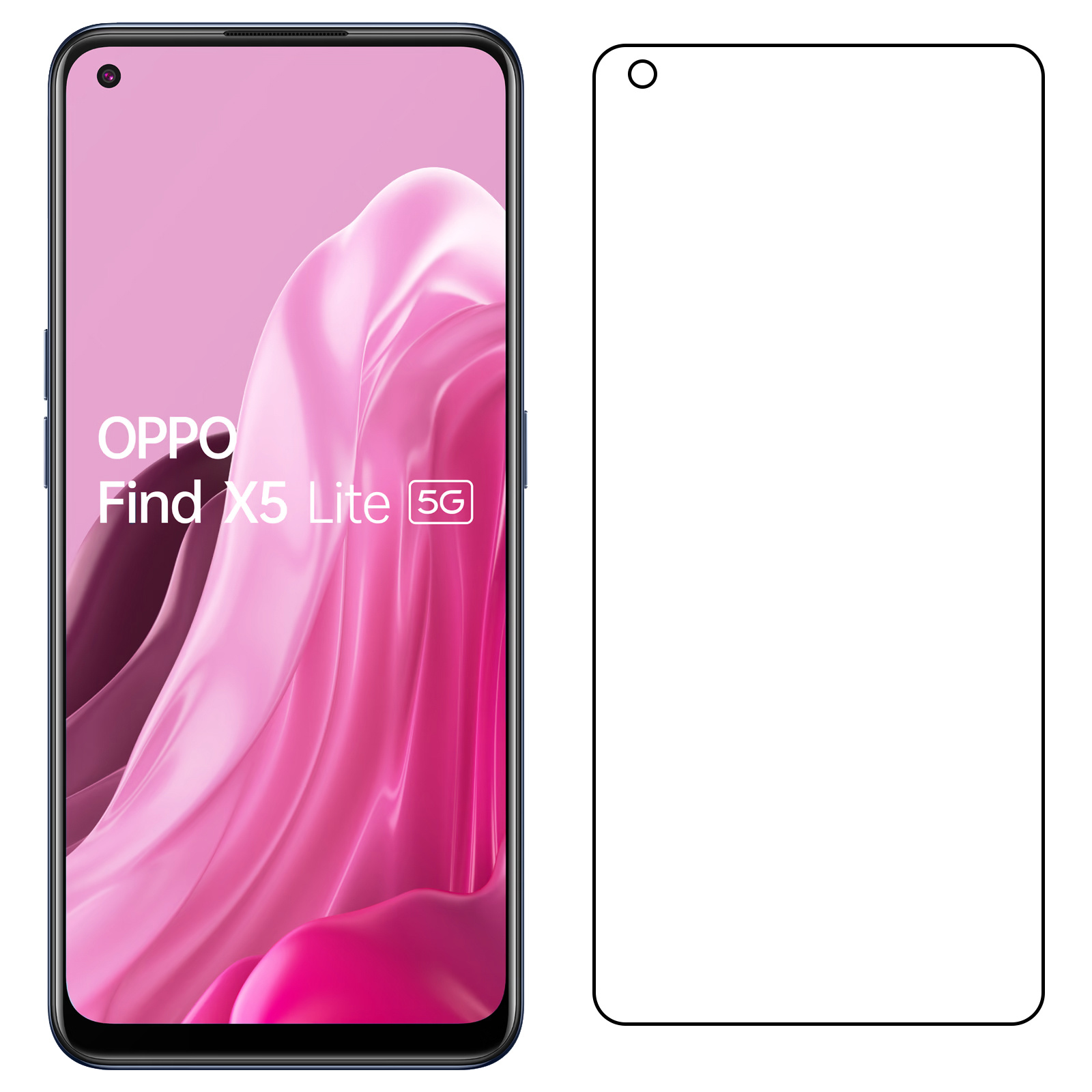 NoXx Hoes Geschikt voor OPPO Find X5 Lite Hoesje Cover Siliconen Back Case Hoes Met 2x Screenprotector - Transparant