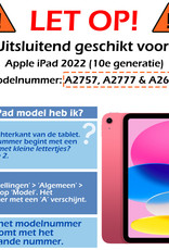 iPad 10 Hoesje Book Case Hard Cover Hoes Met Screenprotector - iPad 10 2022 Hoes Hardcase - Rood