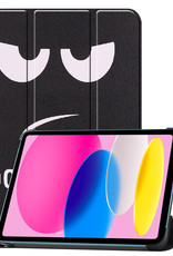 Nomfy Hoes Geschikt voor iPad 2022 Hoes Tri-fold Tablet Hoesje Case Met Screenprotector - Hoesje Geschikt voor iPad 10 Hoesje Hardcover Bookcase - Don't Touch Me