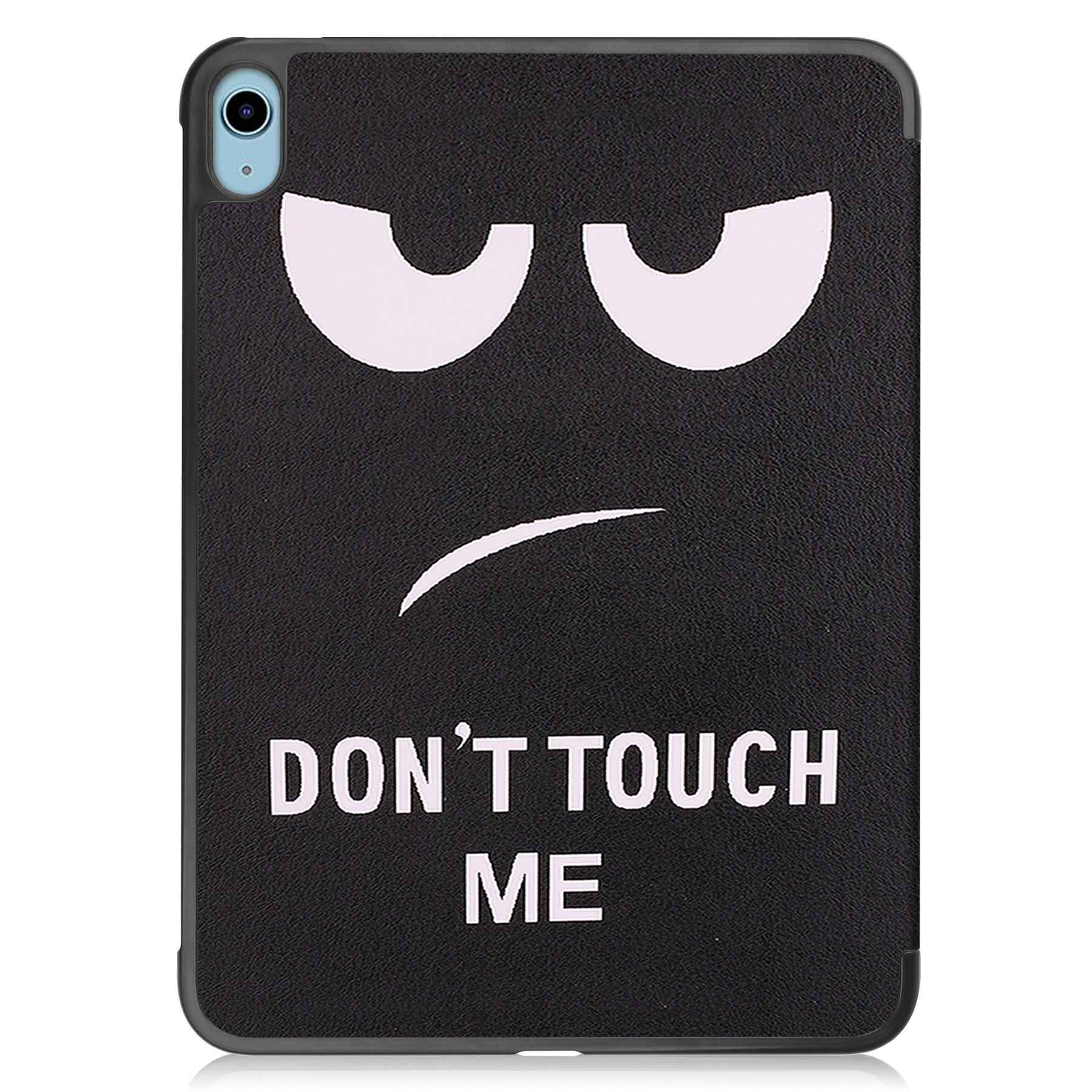 Nomfy Hoes Geschikt voor iPad 2022 Hoes Tri-fold Tablet Hoesje Case Met Screenprotector - Hoesje Geschikt voor iPad 10 Hoesje Hardcover Bookcase - Don't Touch Me