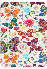 Nomfy Hoes Geschikt voor iPad 2022 Hoes Tri-fold Tablet Hoesje Case Met Screenprotector - Hoesje Geschikt voor iPad 10 Hoesje Hardcover Bookcase - Vlinders