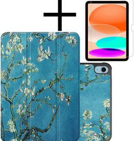 NoXx NoXx iPad 10 2022 Hoesje Met Screenprotector - Bloesem