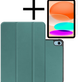 NoXx NoXx iPad 10 2022 Hoesje Met Screenprotector - Donkergroen