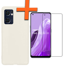 Nomfy OPPO Find X5 Lite Hoesje Siliconen Met Screenprotector - Wit