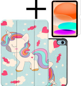NoXx NoXx iPad 10 2022 Hoesje Met Screenprotector - Eenhoorn
