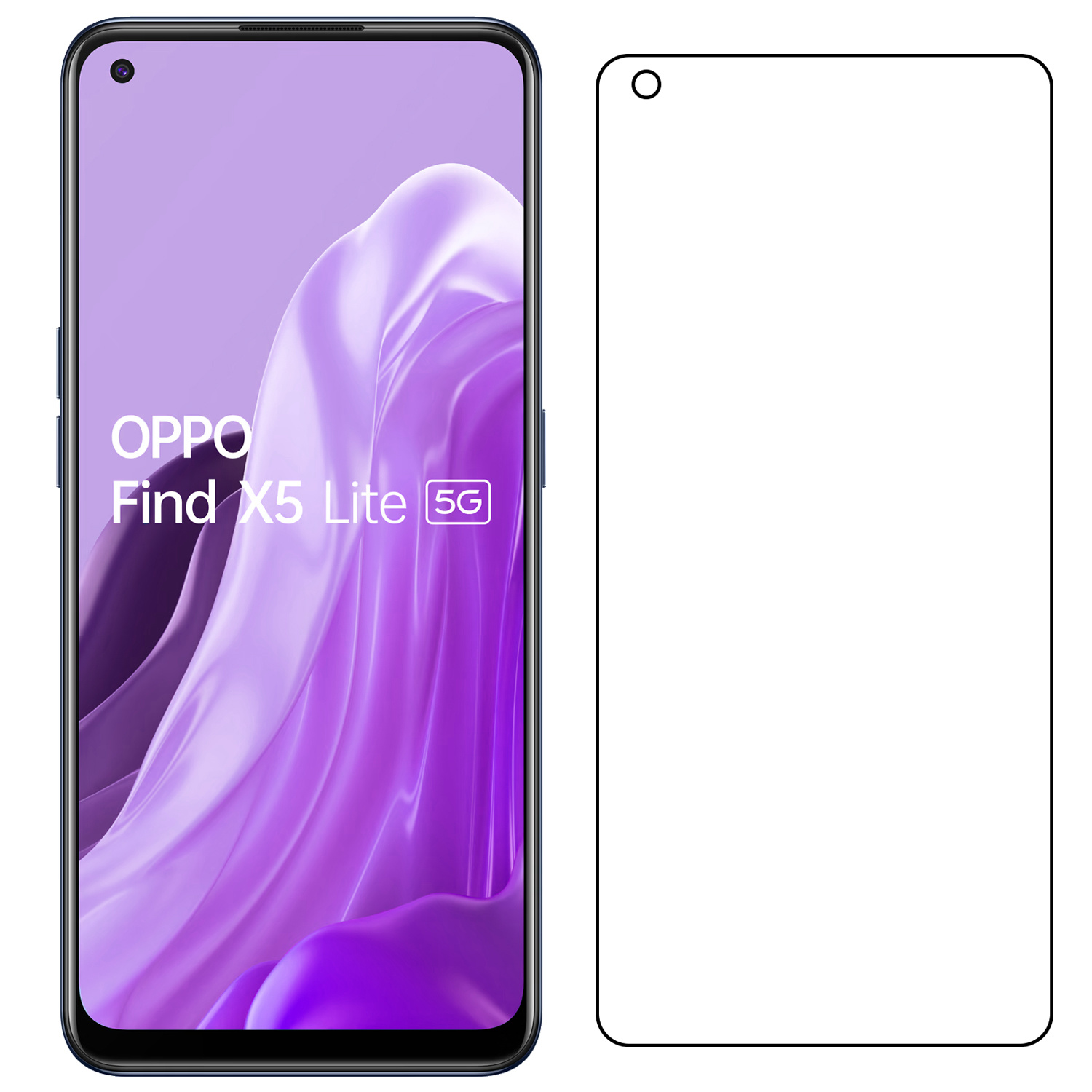 OPPO Find X5 Lite Hoesje Siliconen Case Back Cover Met 2x Screenprotector - OPPO Find X5 Lite Hoes Cover Silicone - Donker Blauw