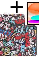 NoXx Hoesje Geschikt voor iPad 2022 Hoesje Case Hard Cover Hoes Book Case Met Screenprotector - Graffity