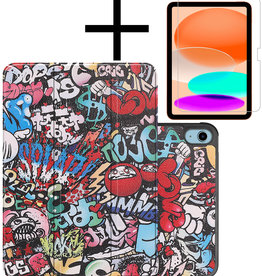 NoXx NoXx iPad 10 2022 Hoesje Met Screenprotector - Graffity