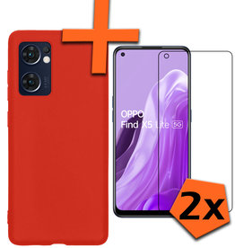 Nomfy Nomfy OPPO Find X5 Lite Hoesje Siliconen Met 2x Screenprotector - Transparant