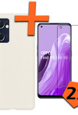 Nomfy Hoesje Geschikt voor OPPO Find X5 Lite Hoesje Siliconen Cover Case Met 2x Screenprotector - Hoes Geschikt voor OPPO X5 Lite Hoes Back Case - Wit