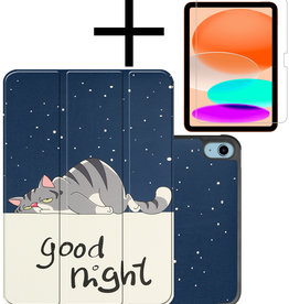 NoXx NoXx iPad 10 2022 Hoesje Met Screenprotector - Kat
