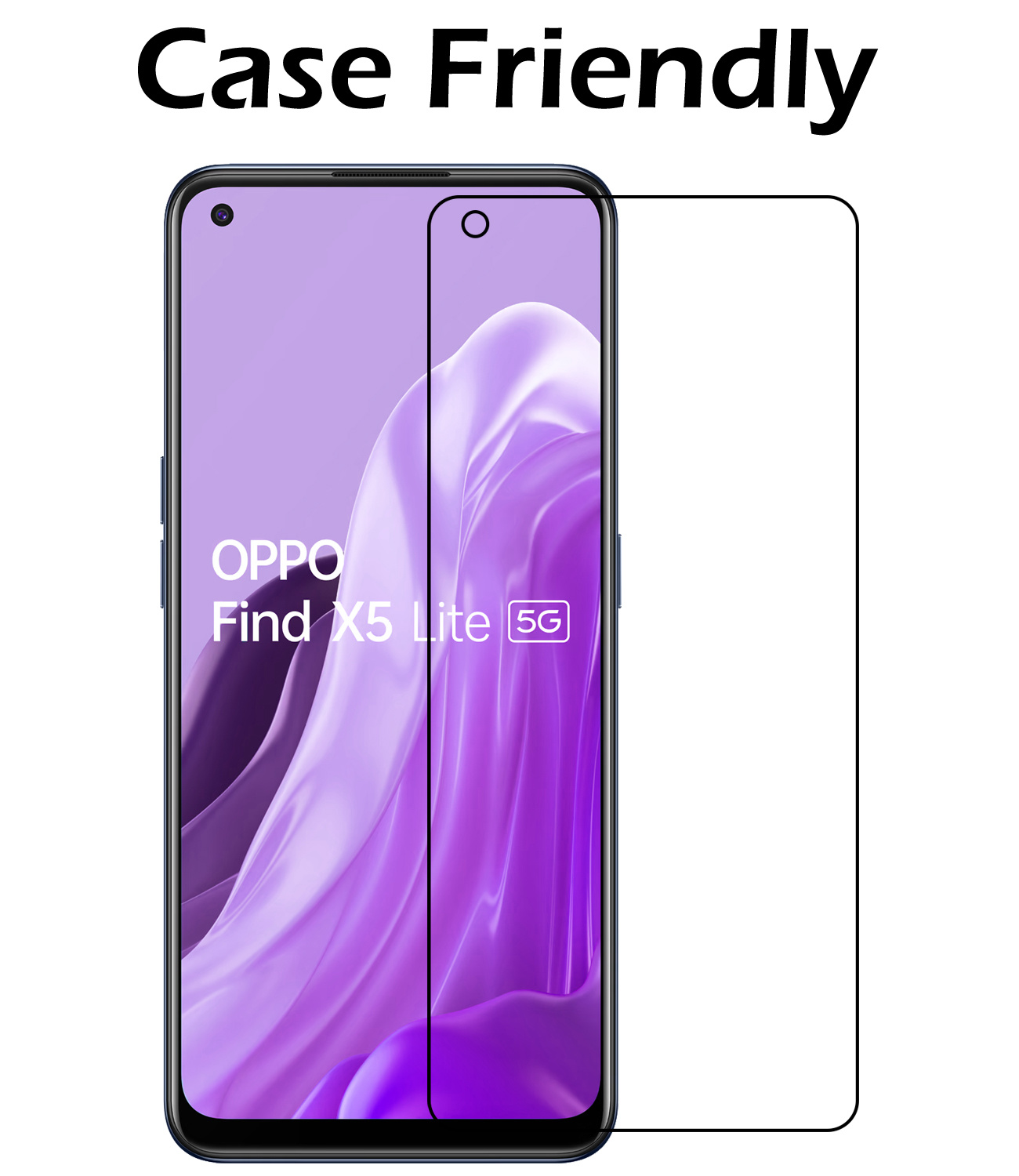 Nomfy Hoesje Geschikt voor OPPO Find X5 Lite Hoesje Siliconen Cover Case Met 2x Screenprotector - Hoes Geschikt voor OPPO X5 Lite Hoes Back Case - Wit