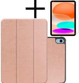 NoXx NoXx iPad 10 2022 Hoesje Met Screenprotector - Rose Goud