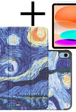NoXx Hoesje Geschikt voor iPad 2022 Hoesje Case Hard Cover Hoes Book Case Met Screenprotector - Sterrenhemel