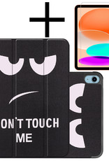 NoXx Hoesje Geschikt voor iPad 2022 Hoesje Case Hard Cover Hoes Book Case Met Screenprotector - Don't Touch Me
