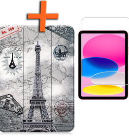 Nomfy iPad 10 2022 Hoesje Met Screenprotector - Eiffeltoren