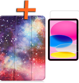 Nomfy Nomfy iPad 10 2022 Hoesje Met Screenprotector - Galaxy