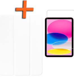Nomfy iPad 10 2022 Hoesje Met Screenprotector - Wit