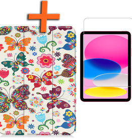 Nomfy Nomfy iPad 10 2022 Hoesje Met Screenprotector - Vlinder
