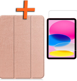 Nomfy iPad 10 2022 Hoesje Met Screenprotector - Rose Goud