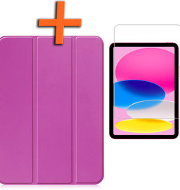 Nomfy iPad 10 2022 Hoesje Met Screenprotector - Paars