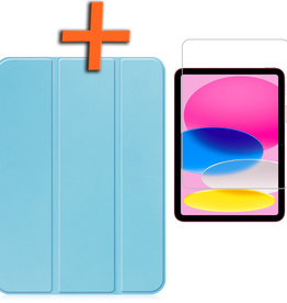Nomfy iPad 10 2022 Hoesje Met Screenprotector - Lichtblauw