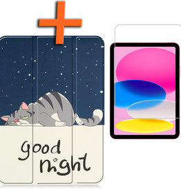 Nomfy Nomfy iPad 10 2022 Hoesje Met Screenprotector - Kat