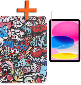 Nomfy Nomfy iPad 10 2022 Hoesje Met Screenprotector - Graffity