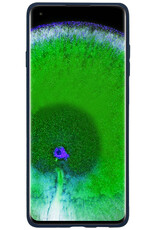 BASEY. Hoes Geschikt voor OPPO Find X5 Pro Hoesje Siliconen Back Cover Case Met Screenprotector - Hoesje Geschikt voor OPPO X5 Pro Hoes Cover Hoesje - Donkerblauw