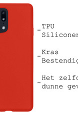 BASEY. Hoes Geschikt voor OPPO Find X5 Pro Hoesje Siliconen Back Cover Case Met Screenprotector - Hoesje Geschikt voor OPPO X5 Pro Hoes Cover Hoesje - Rood