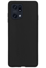 BASEY. Hoes Geschikt voor OPPO Find X5 Pro Hoesje Siliconen Back Cover Case Met Screenprotector - Hoesje Geschikt voor OPPO X5 Pro Hoes Cover Hoesje - Zwart