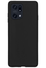 BASEY. Hoes Geschikt voor OPPO Find X5 Pro Hoesje Siliconen Back Cover Case Met 2x Screenprotector - Hoesje Geschikt voor OPPO X5 Pro Hoes Cover Hoesje - Zwart