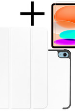 NoXx Hoesje Geschikt voor iPad 2022 Hoesje Case Hard Cover Hoes Book Case Met Screenprotector - Wit