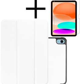NoXx NoXx iPad 10 2022 Hoesje Met Screenprotector - Wit
