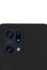 NoXx OPPO Find X5 Pro Hoesje Back Cover Siliconen Case Hoes Met Screenprotector - Zwart