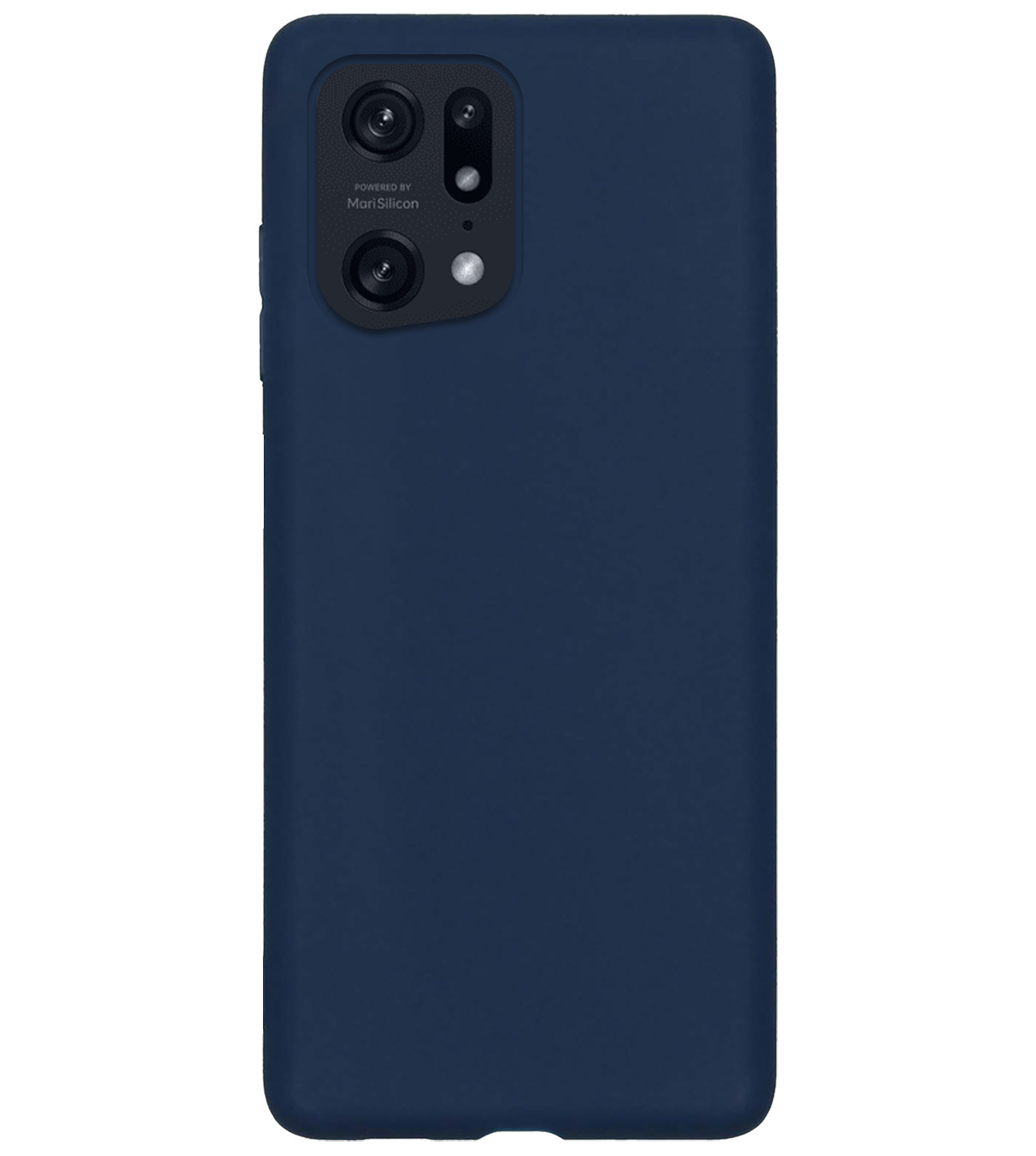 NoXx Hoes Geschikt voor OPPO Find X5 Pro Hoesje Cover Siliconen Back Case Hoes Met 2x Screenprotector - Donkerblauw