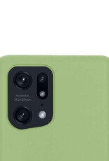 NoXx Hoes Geschikt voor OPPO Find X5 Pro Hoesje Cover Siliconen Back Case Hoes Met 2x Screenprotector - Groen