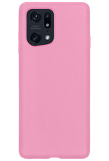 NoXx OPPO Find X5 Pro Hoesje Back Cover Siliconen Case Hoes Met 2x Screenprotector - Licht Roze