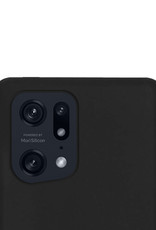 NoXx Hoes Geschikt voor OPPO Find X5 Pro Hoesje Cover Siliconen Back Case Hoes Met 2x Screenprotector - Zwart
